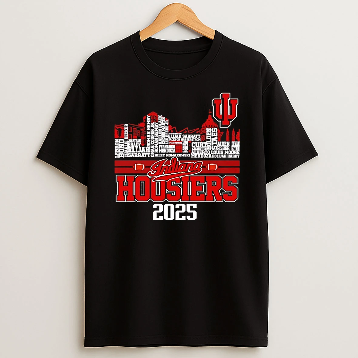 Indiana Hoosiers 2025 Player Names City Skyline Shirts