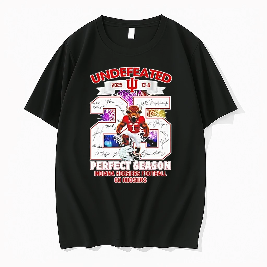 Indiana Hoosiers 2025 Undefeated Perfect Season Mascot Shirts