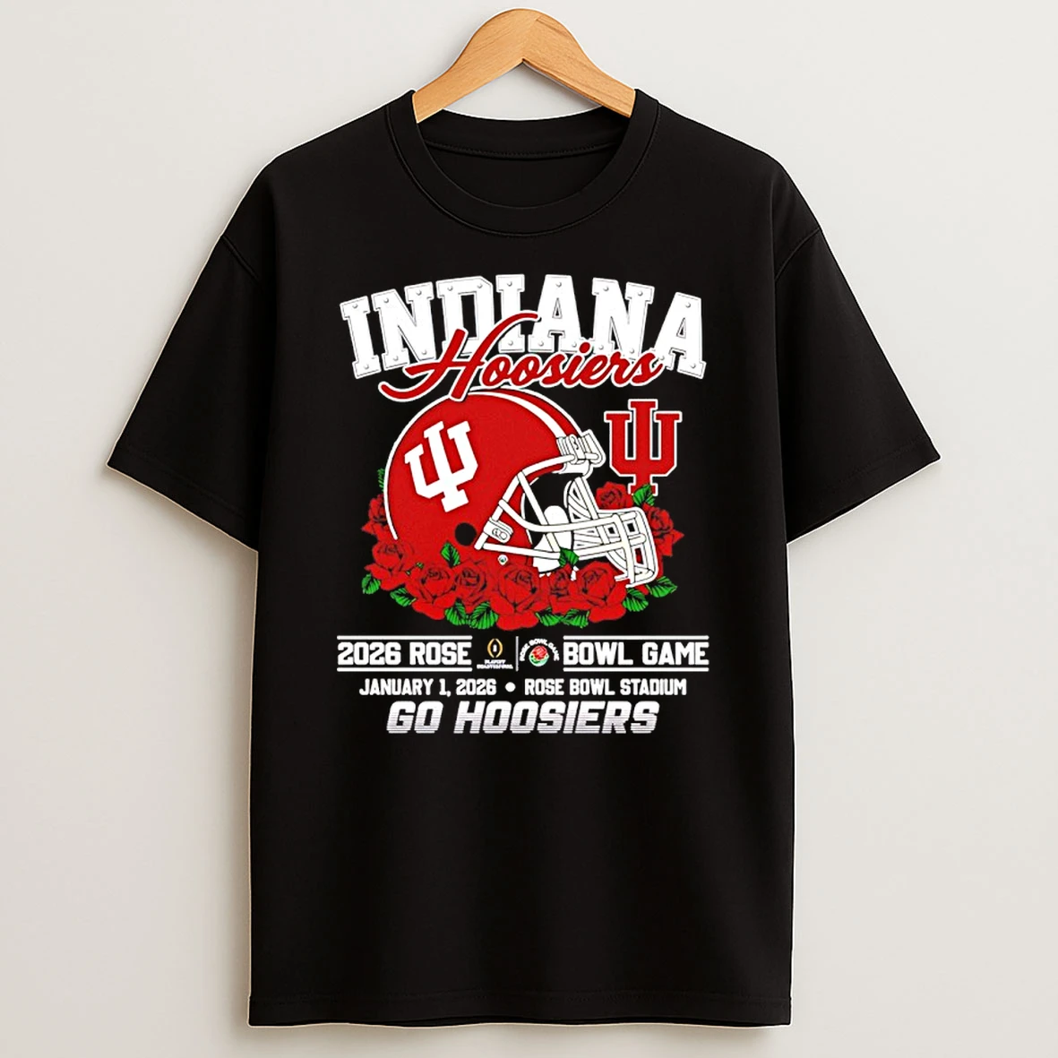 Indiana Hoosiers 2026 Rose Bowl Game Go Hoosiers Helmet Shirts