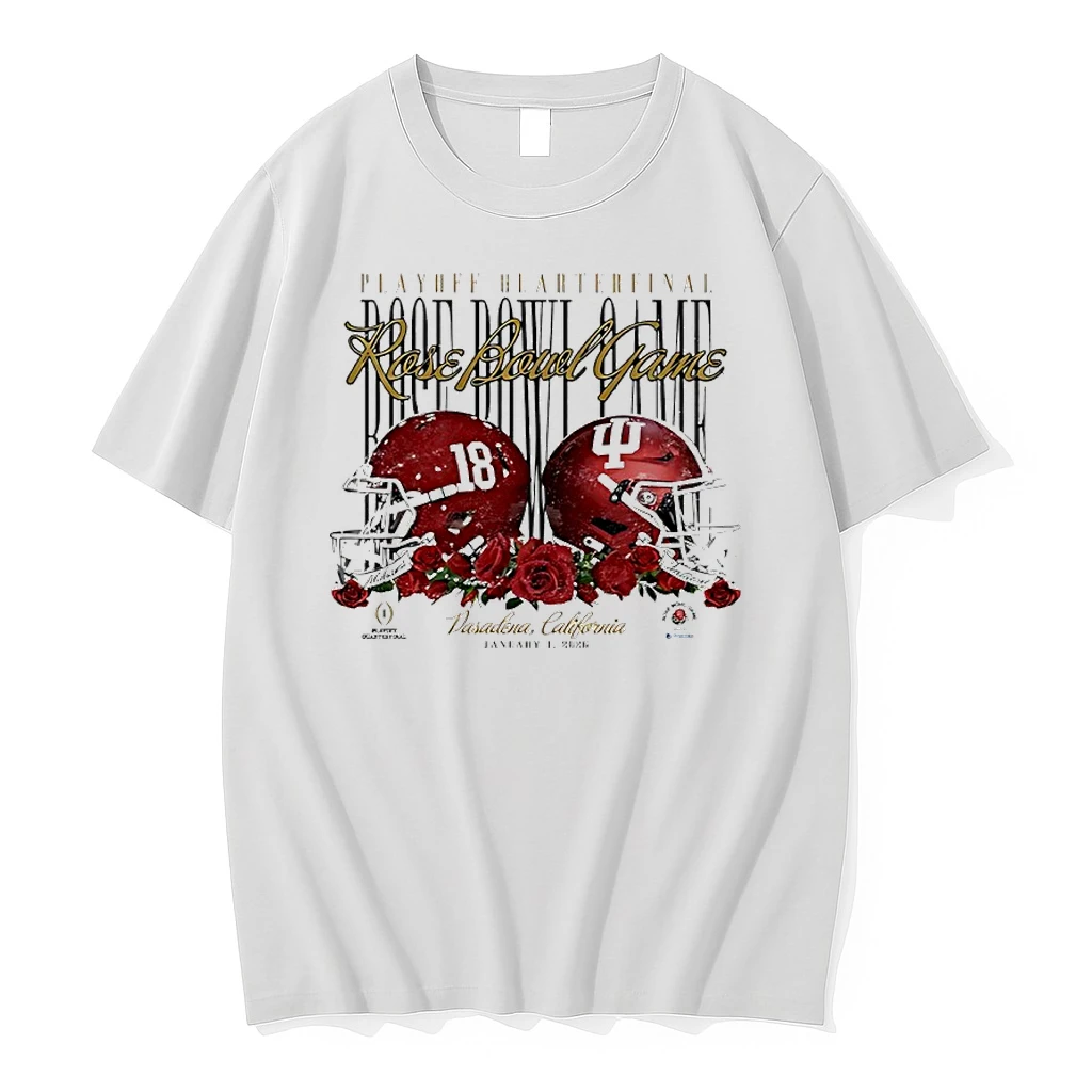 Indiana Hoosiers 2026 Rose Bowl Game Vs Alabama 18 Helmet Shirts