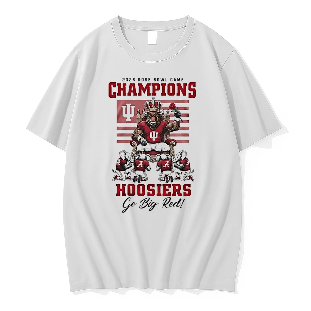 Indiana Hoosiers 2026 Rose Bowl Champions Go Big Red King Mascot Shirts