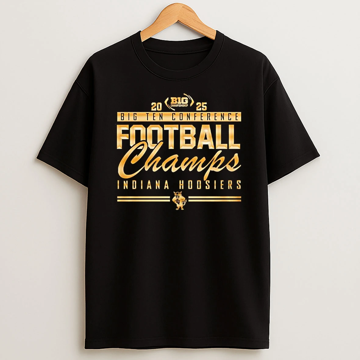 Indiana Hoosiers Big Ten Conference Gold 2025 Football Champs Shirts
