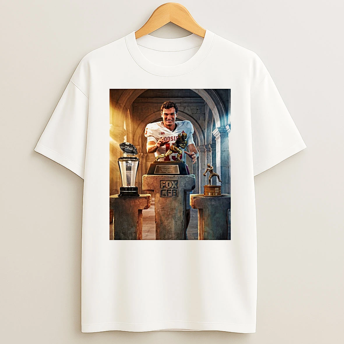 Indiana Hoosiers Fernando Mendoza 2025 Heisman Trophy Fox Cfb Shirts