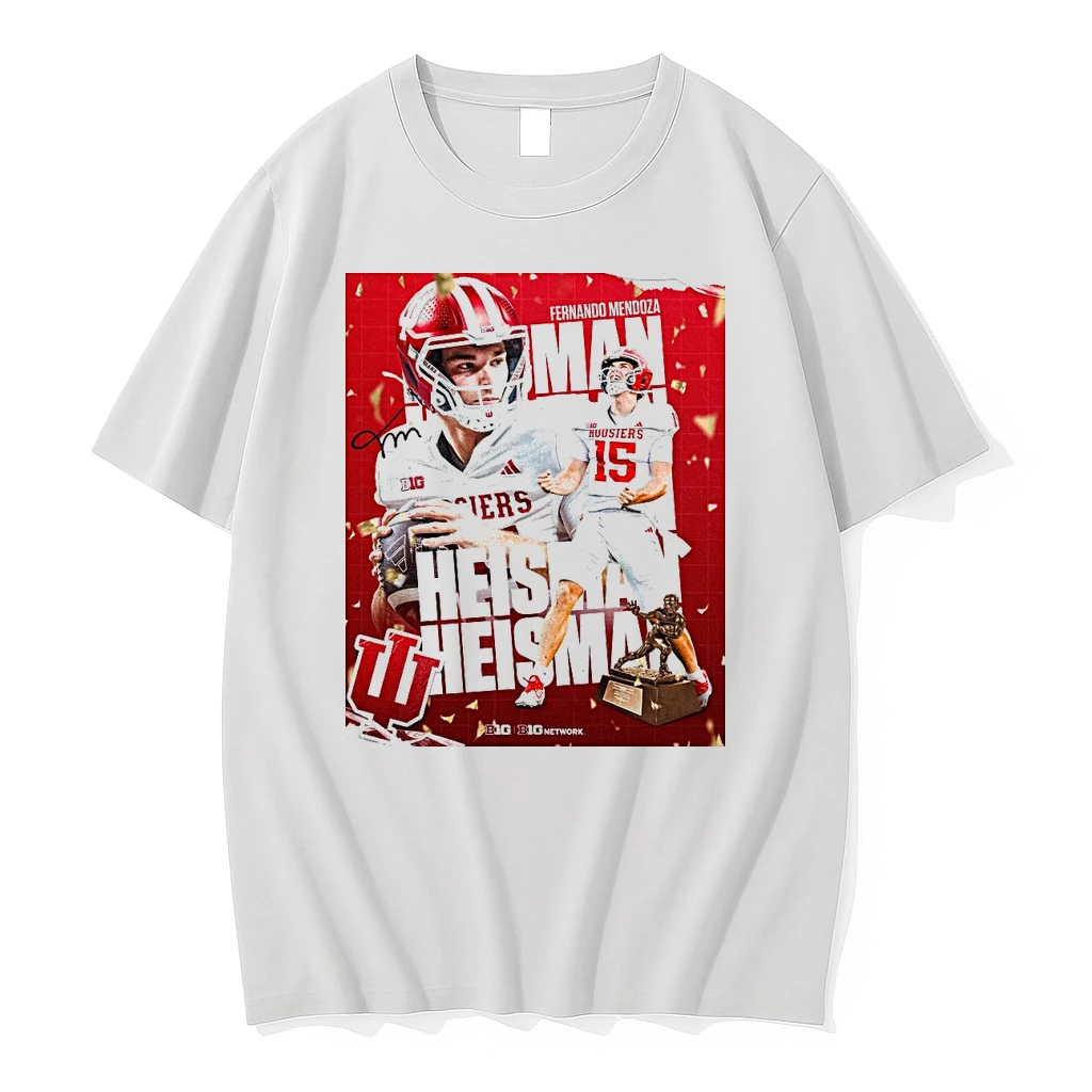 Indiana Hoosiers Fernando Mendoza Winning 2025 Heisman Trophy Big Ten Signature Shirts