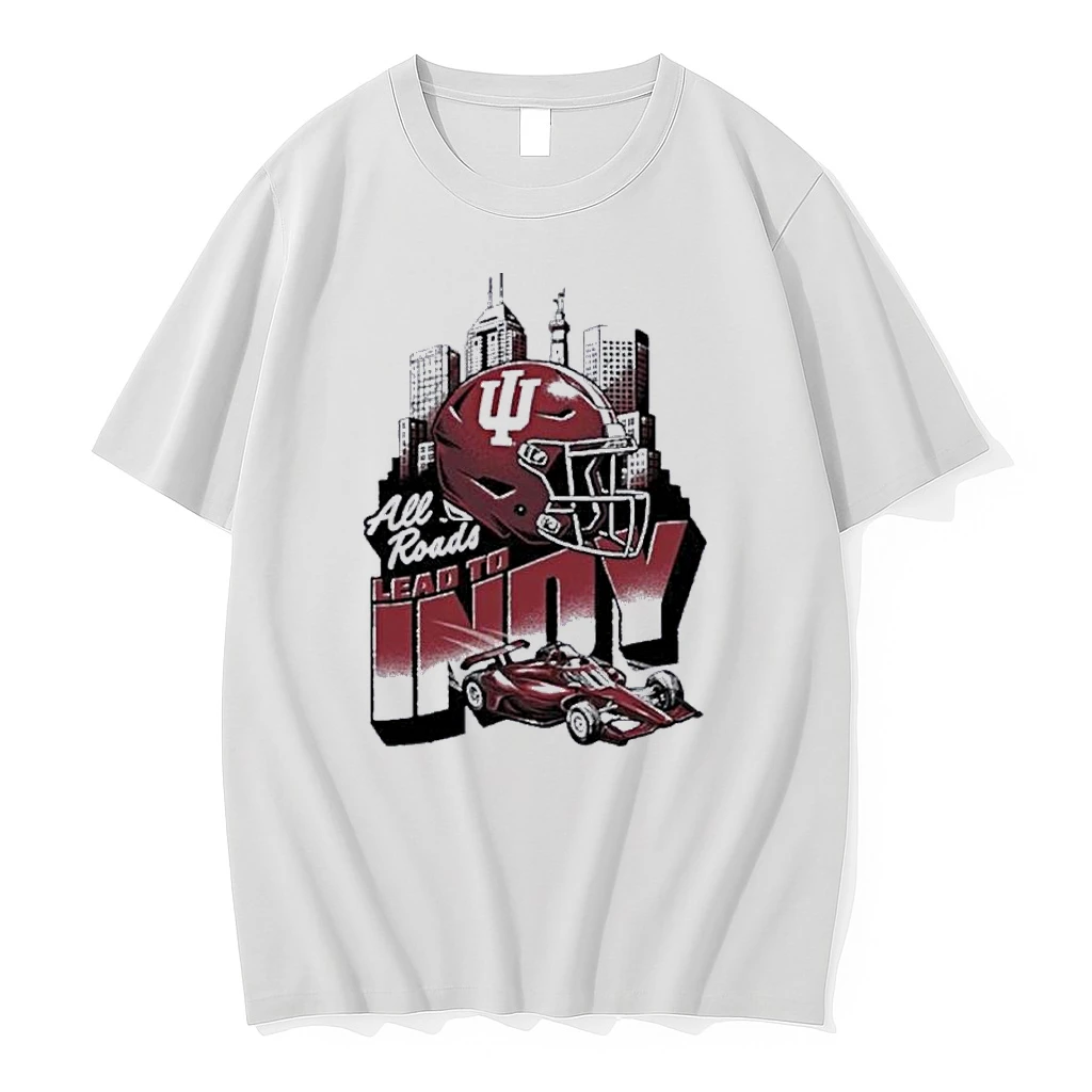 Indiana Hoosiers Helmet Skyline All Roads Lead To Indy Shirts