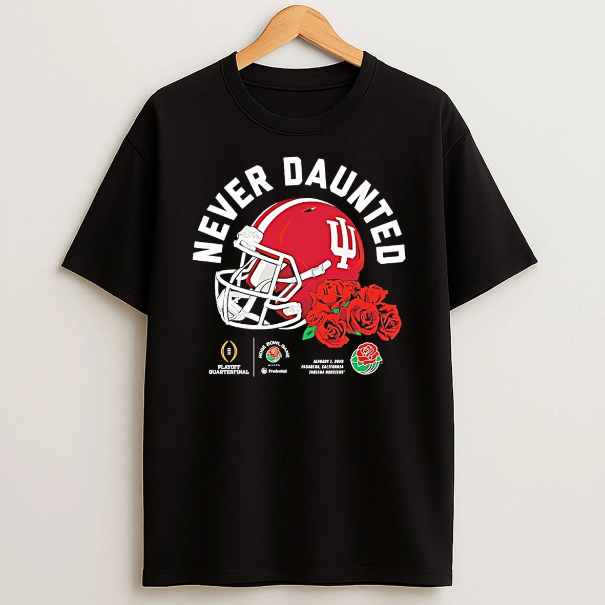 Indiana Hoosiers Never Daunted 2026 Rose Bowl Game Helmet Shirts