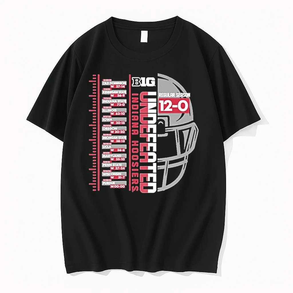 Indiana Hoosiers Undefeated 12 0 Regular Season Helmet Shirts