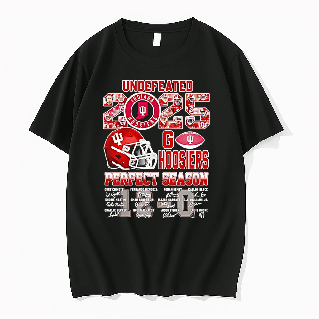 Indiana Hoosiers Undefeated 2025 Players And Signature Perpect Season Shirts