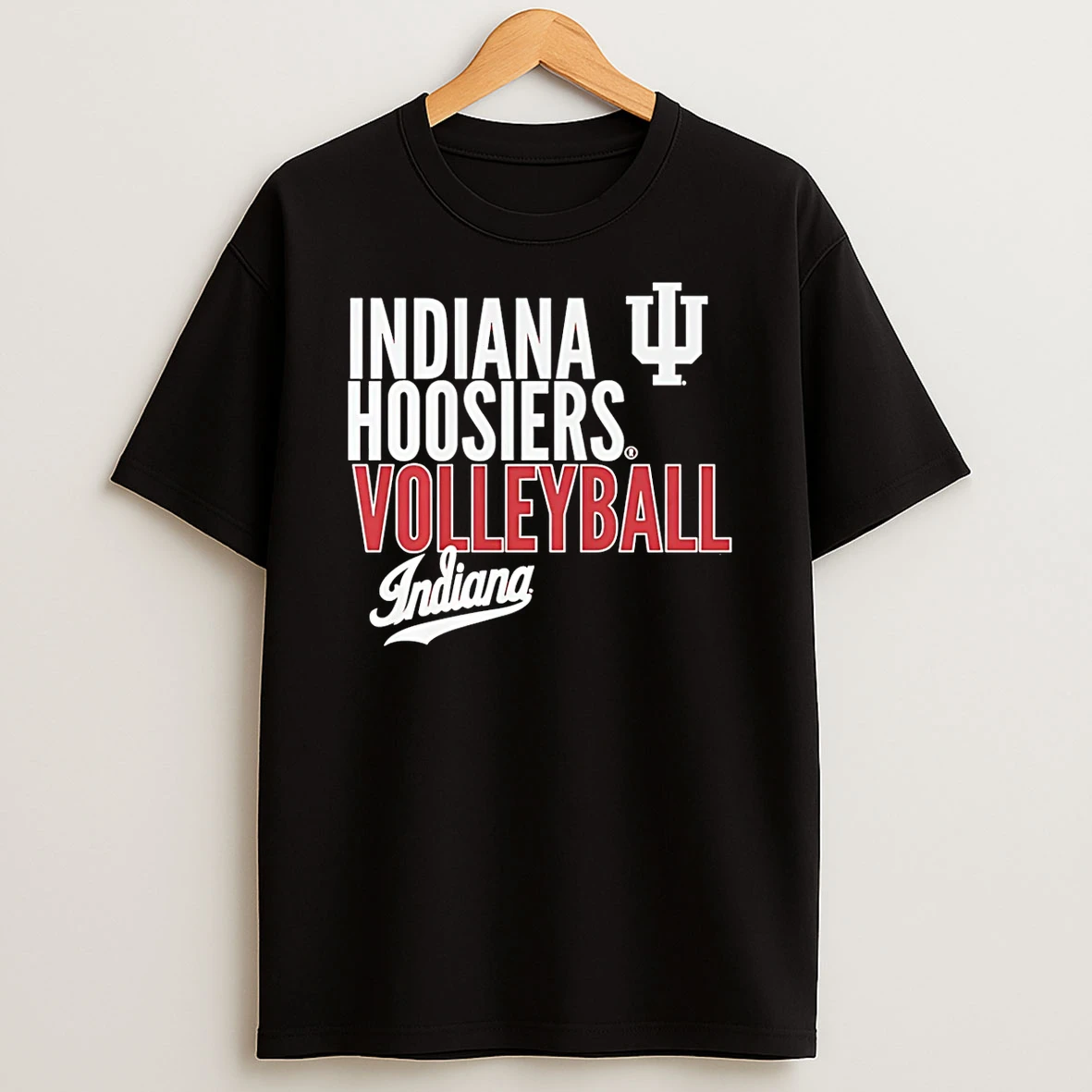 Indiana Hoosiers Volleyball Indiana Text Logo Overlay Shirts