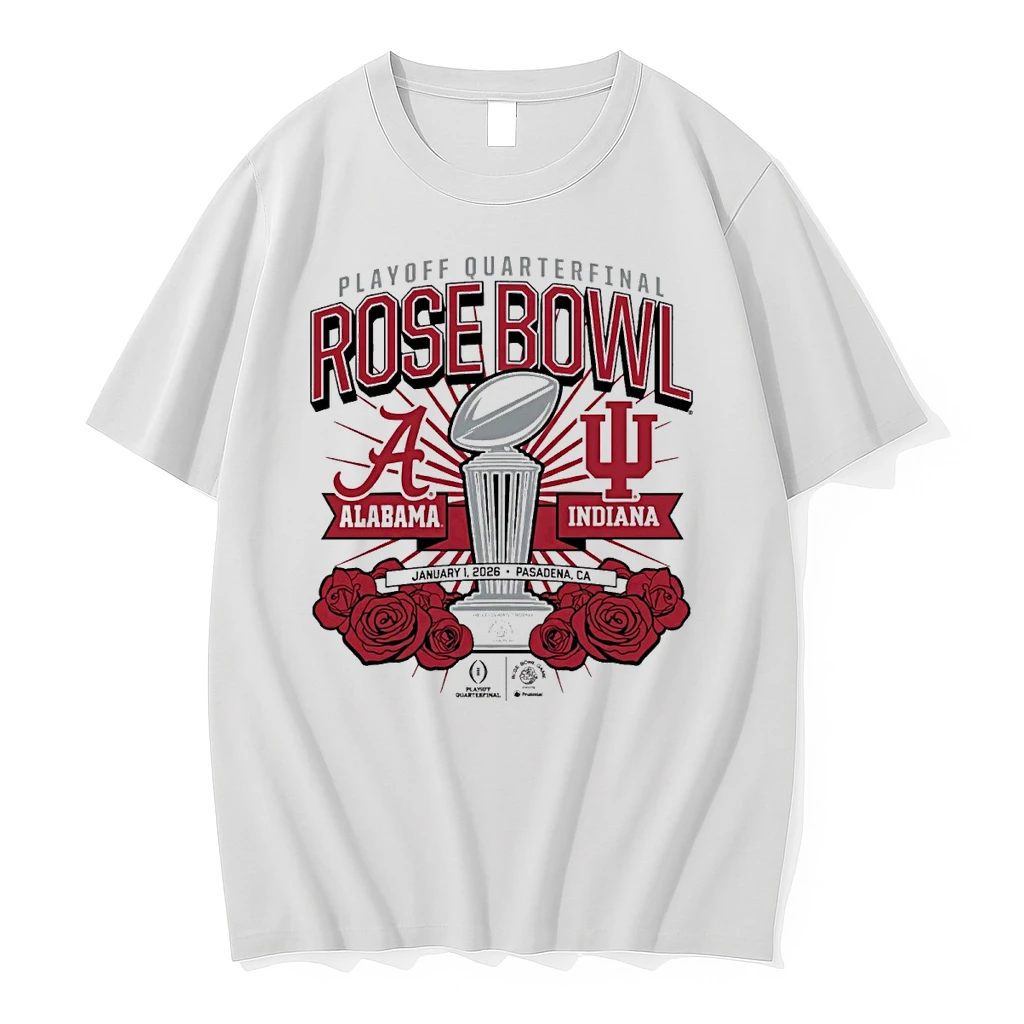Indiana Hoosiers And Alabama Crimson Tide 2025 Cfp Rose Bowl Matchup Jan 1 2026 Pasadena Ca Shirts