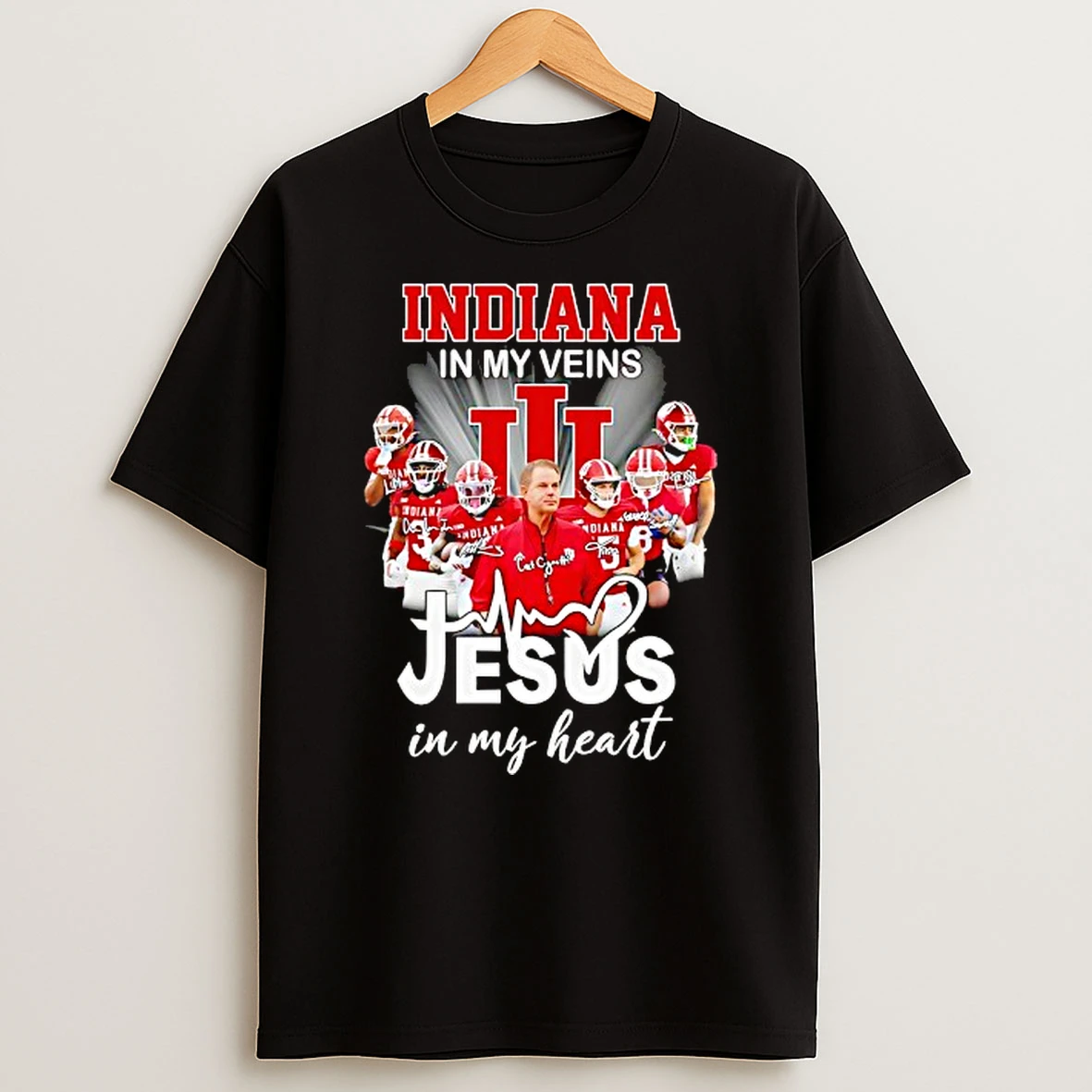Indiana Hoosiers In Mt Veins Jesus In My Heart Players And Coach Signature Shirts