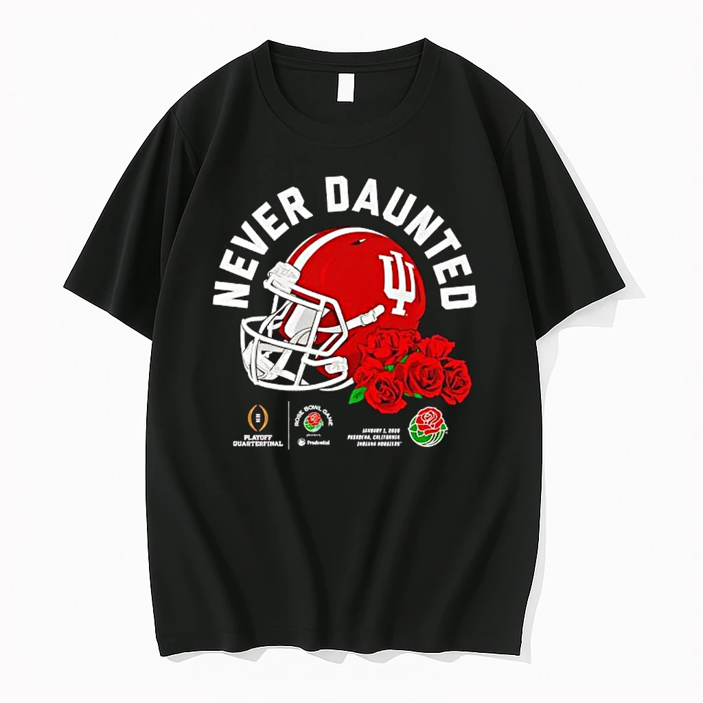 Indiana Hoosiers Never Daunted Rose Bowl Game Helmet And Rose Shirts