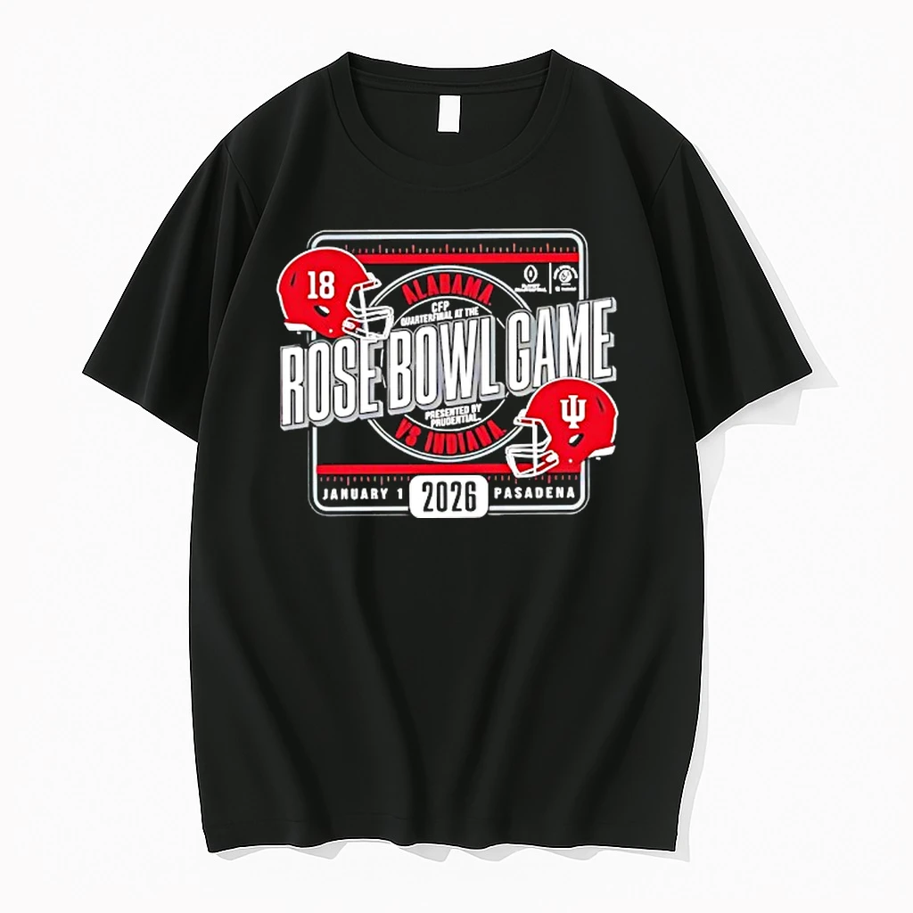 Indiana Hoosiers Vs Alabama Crimson Tide Football 2026 Rose Bowl Game Helmets Shirts