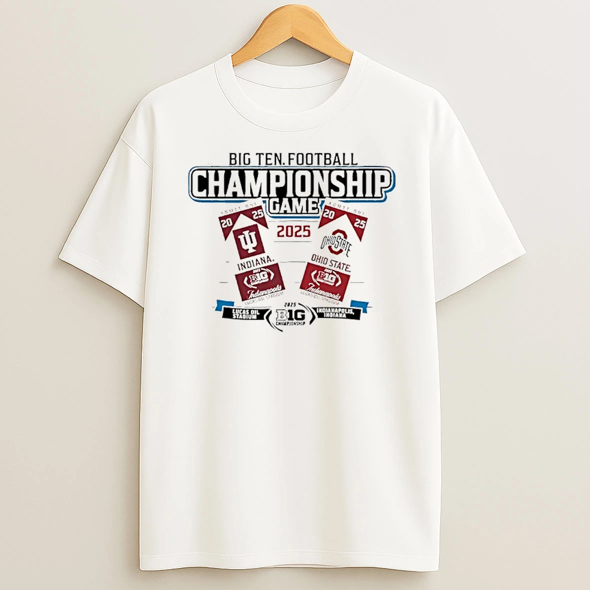 Indiana Hoosiers Vs Ohio State Buckeyes Big Ten Football Championship Game 2025 Shirts