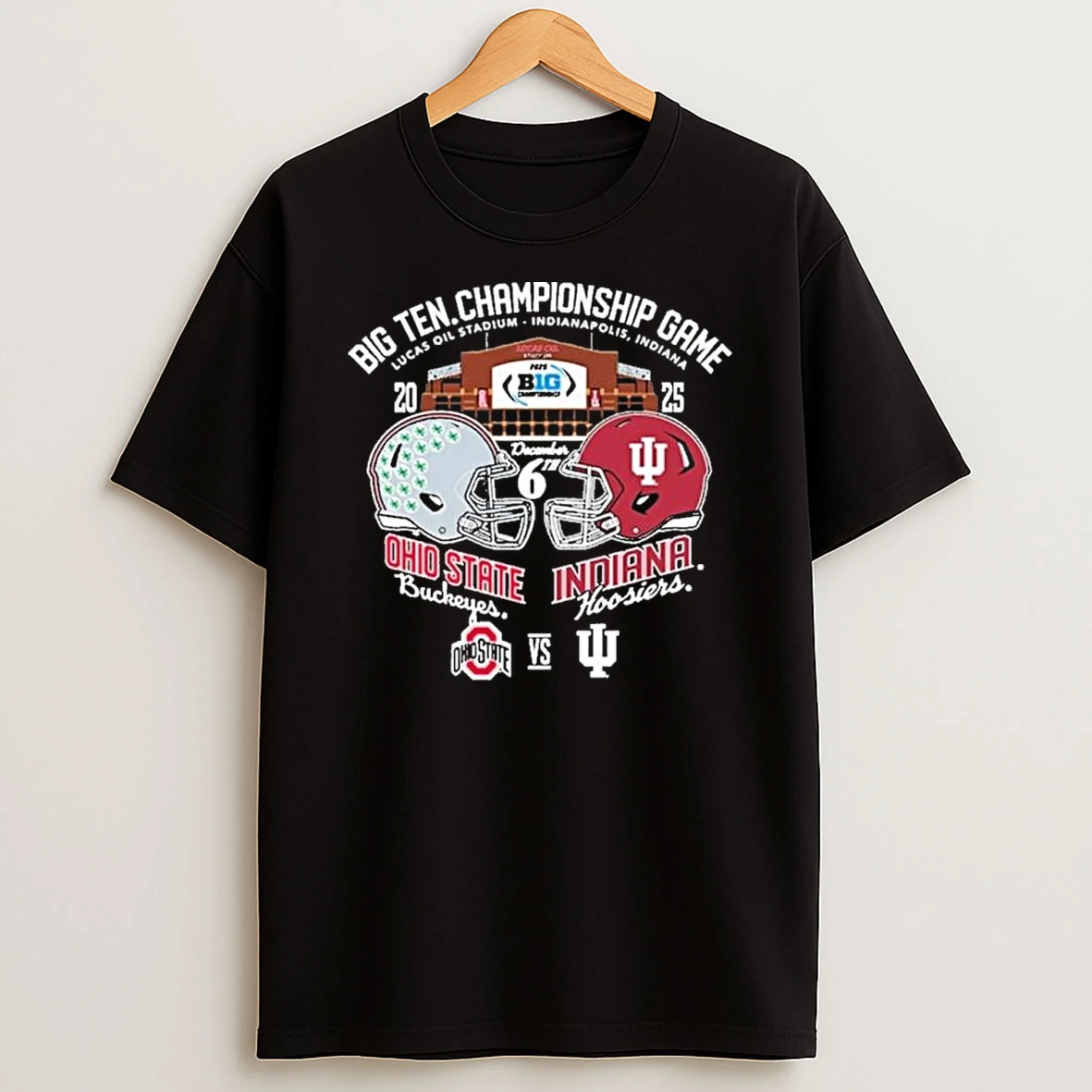 Indiana Vs Ohio State 2025 Big Ten Football Championship Game Helmet Shirts