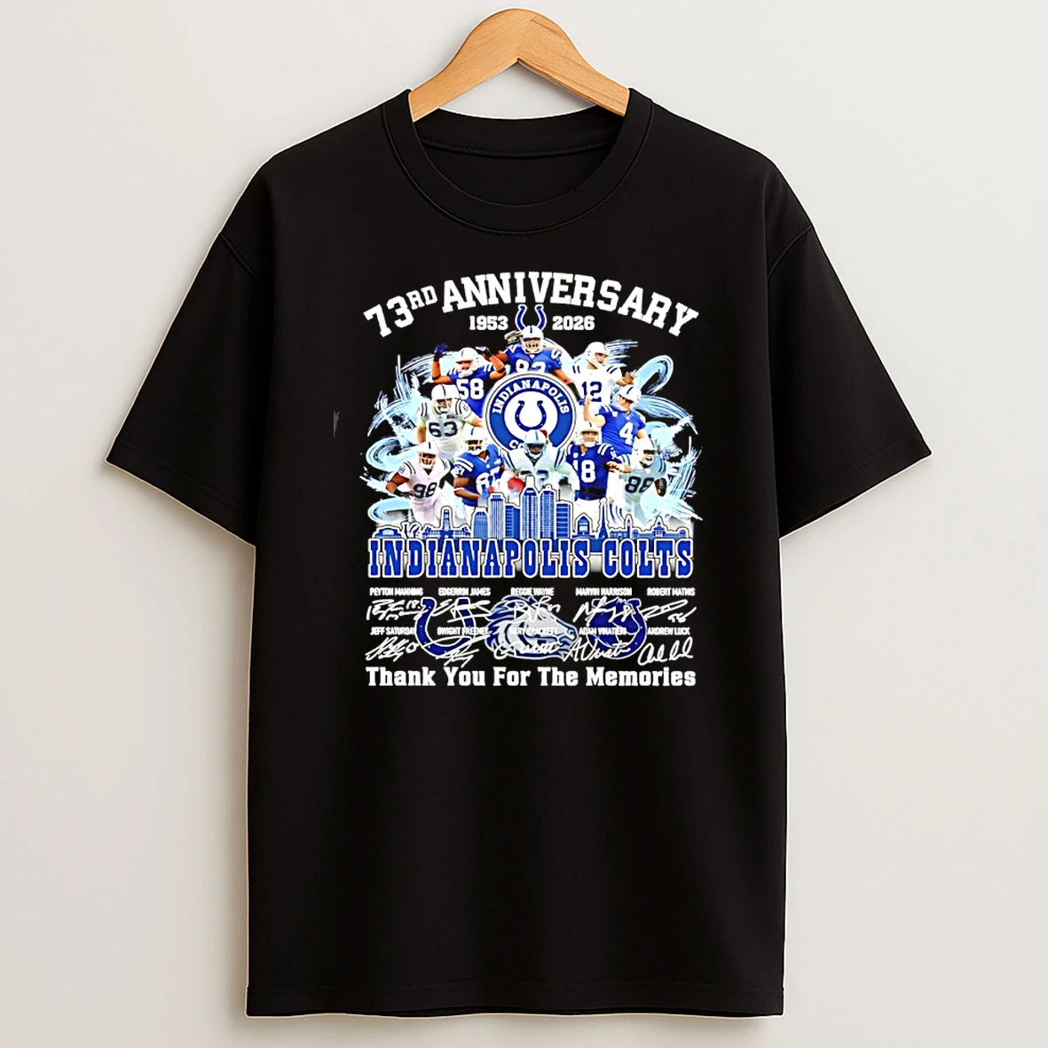 Indianapolis Colts 73rd Anniversary 1953 2026 Thank You For The Memories Signatures Shirts