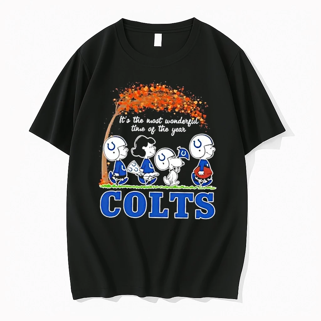 Indianapolis Colts X Peanuts Snoopy And Friends Autumn Its The Most Wonderful Time Of The Year Shirts