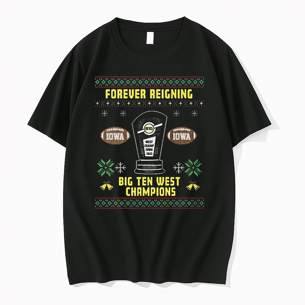 Iowa Forever Reigning Big Ten West Champions Ugly Christmas 2025 Shirts