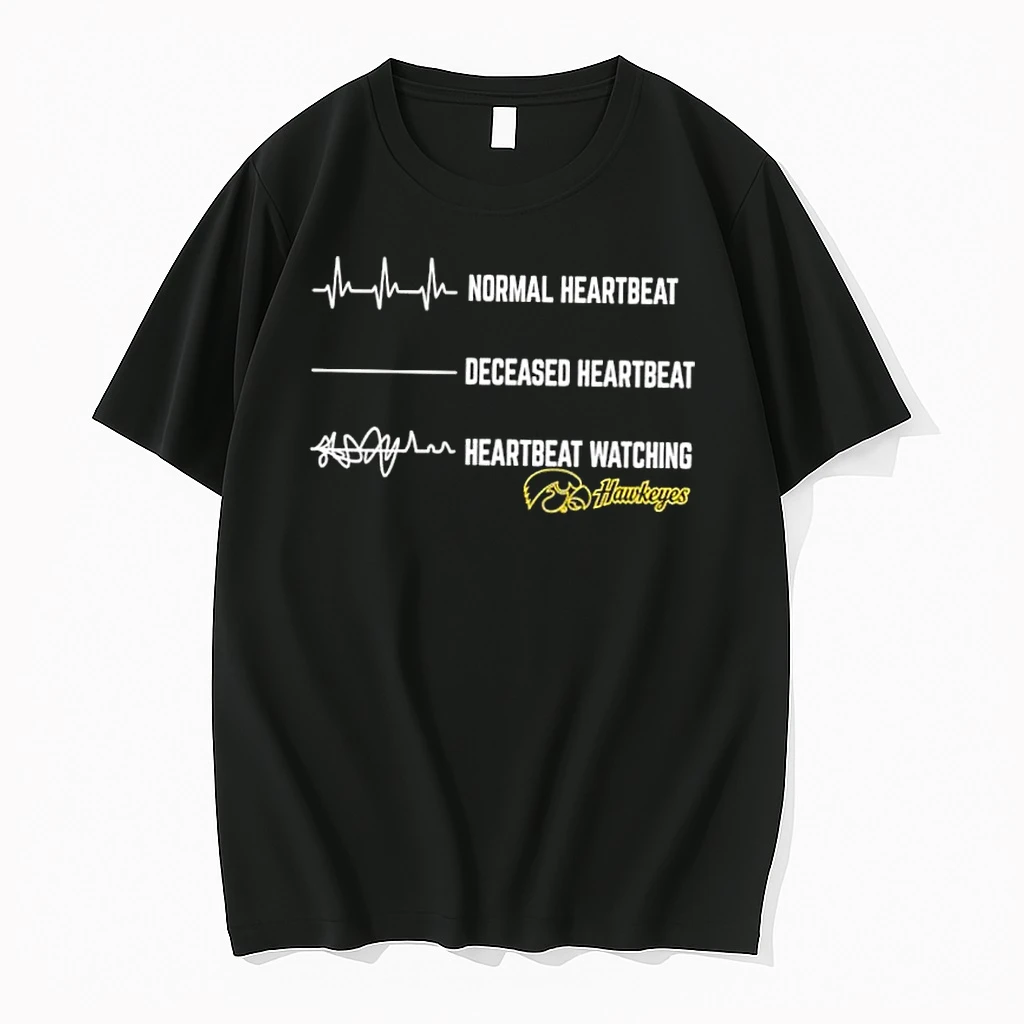 Iowa Hawkeyes Normal Heartbeat Deceased Heartbeat Heartbeat Watching Shirts