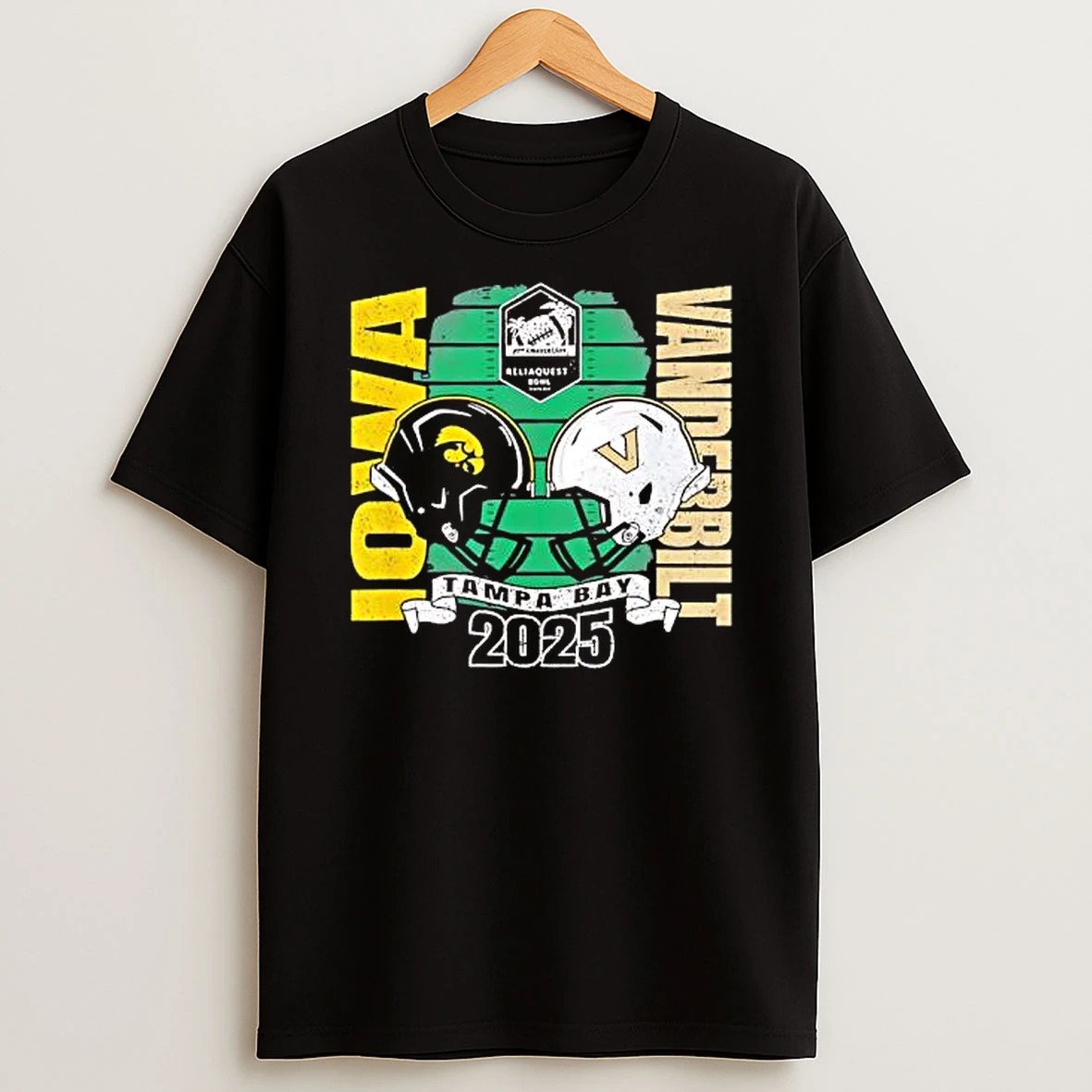 Iowa Hawkeyes Face To Face Vanderbilt Commodores Reliaquest Bowl Tampa Bay 2025 Shirts