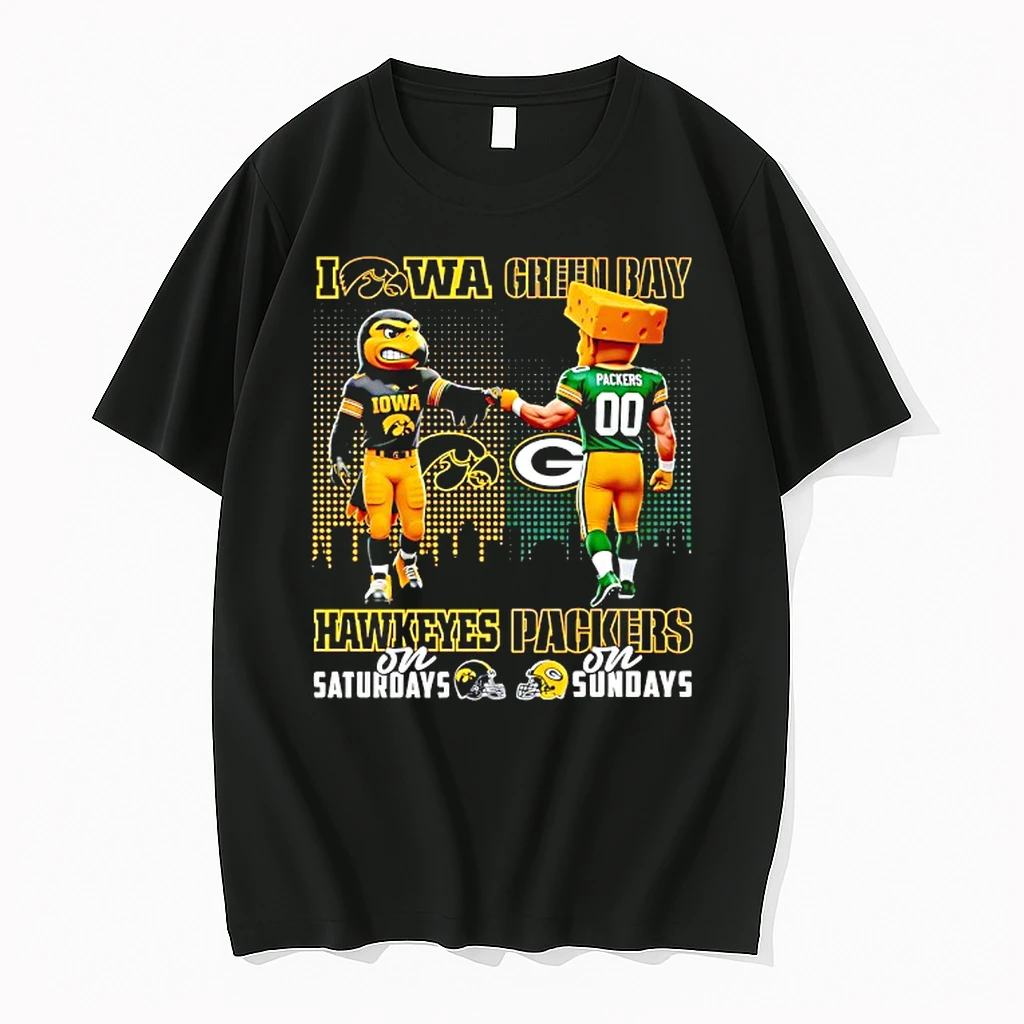 Iowa Hawkeyes On Saturdays Vs Green Bay Packers On Sundays Gameday Mascot Shirts