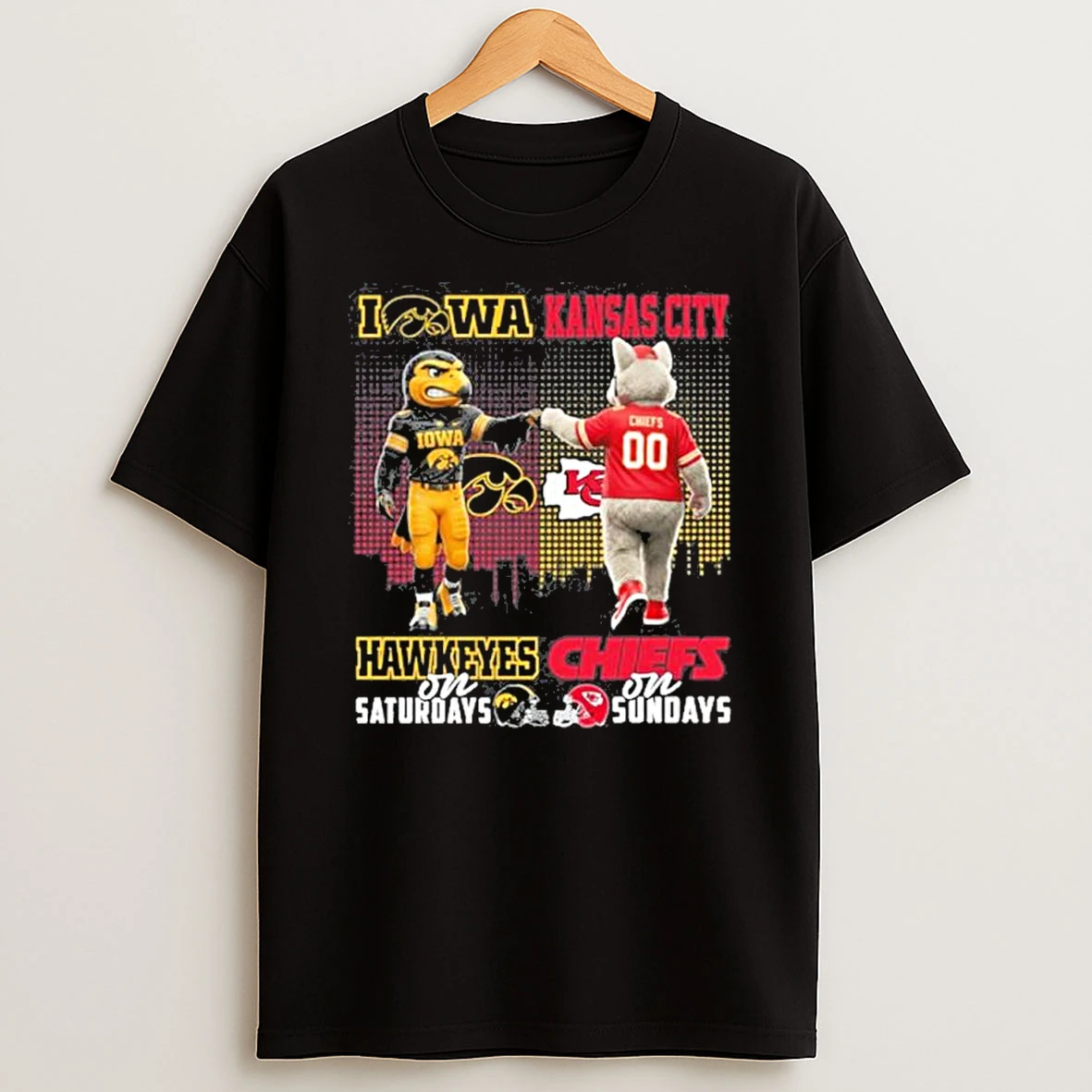Iowa Hawkeyes Vs Kansas City Chiefs Mascot On Saturdays And On Sundays Shirts