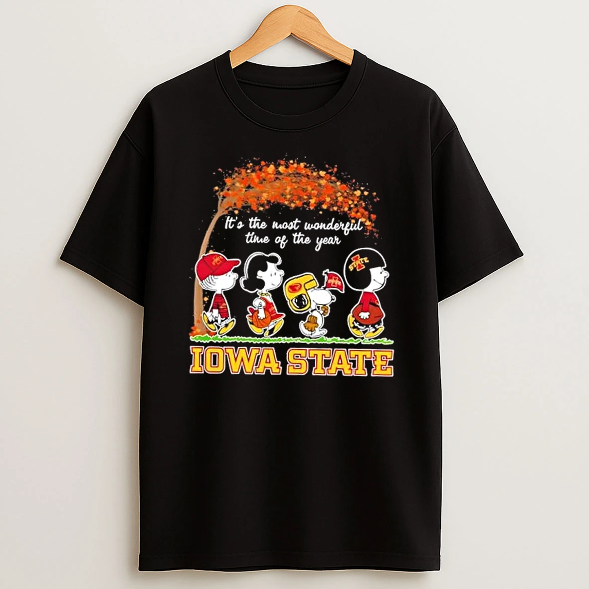 Iowa State Cyclones X Peanuts Snoopy And Friends Autumn Its The Most Wonderful Time Of The Year Shirts