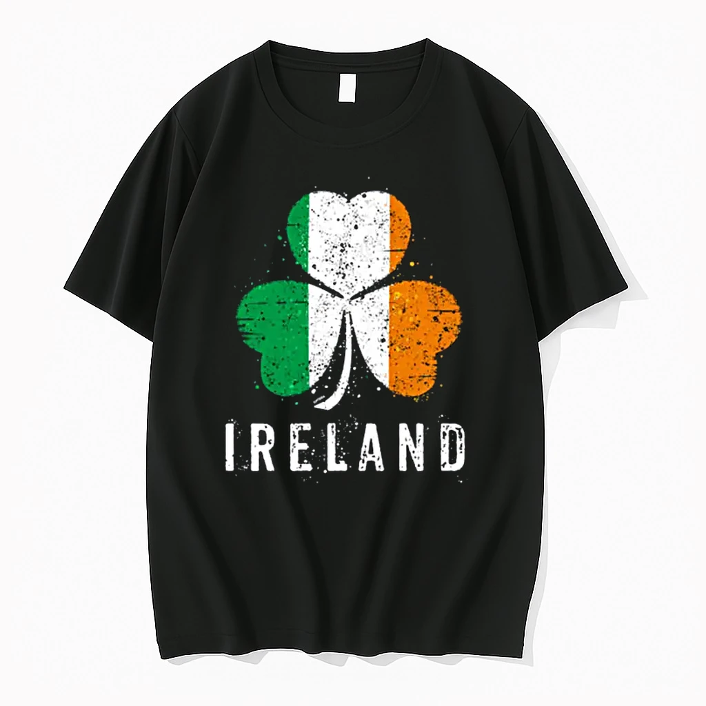 Ireland Flag On Shamrock For Proud Irish On St Patricks Day Shirts