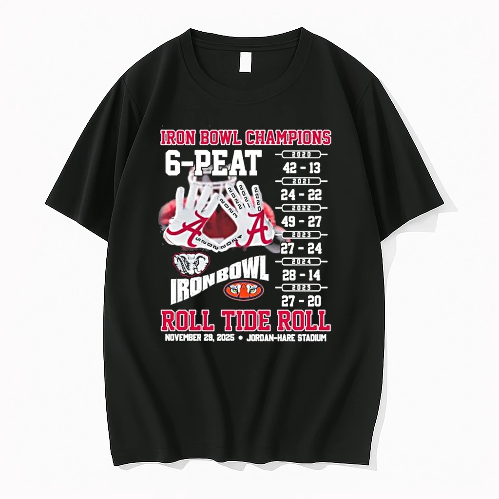 Iron Bowl Champions 2025 Alabama Beat Auburn 6 Peat Shirts