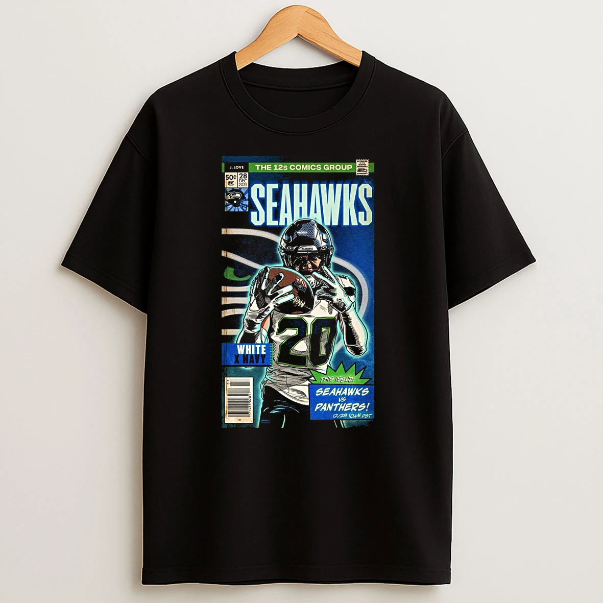 J Love Seattle Seahawks Vs Carolina Panthers Week 17 Nfl Game Bank Of America Stadium Shirts