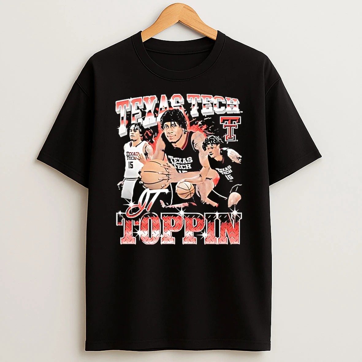 Jt Toppin Texas Tech Red Raiders Basketball Vintage Shirts