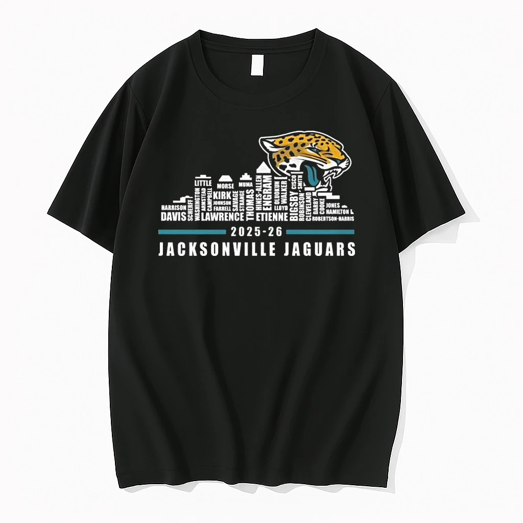 Jacksonville Jaguars Skyline Names 2025 26 Logo Shirts