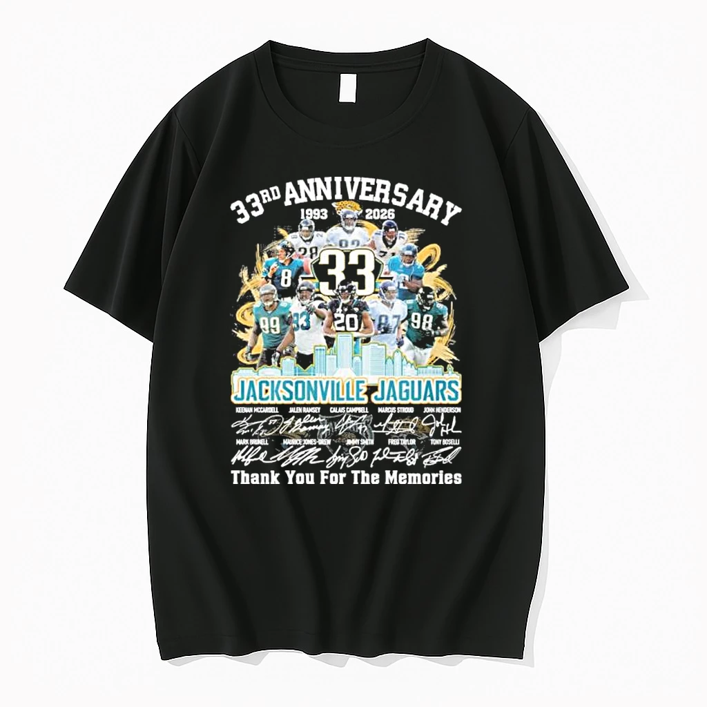 Jacksonville Jaguars Team 33rd Anniversary 1993 2026 Thank You For The Memories Shirts