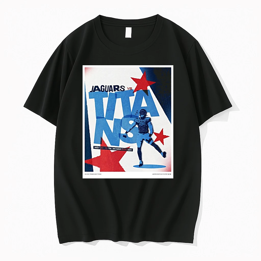 Jacksonville Jaguars Vs Tennessee Titans November 30 2025 Nissan Stadium In Nashville Tennessee Shirts