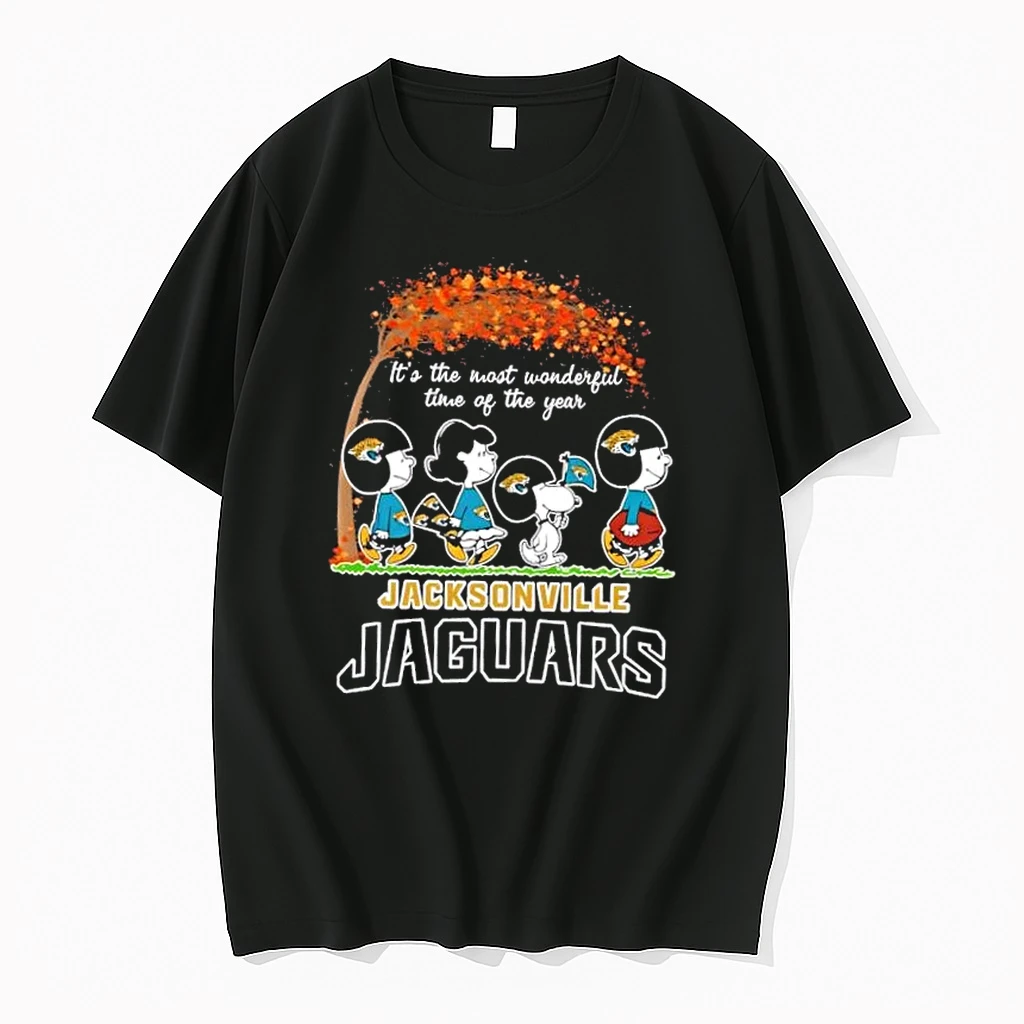 Jacksonville Jaguars X Peanuts Snoopy And Friends Autumn Its The Most Wonderful Time Of The Year Shirts