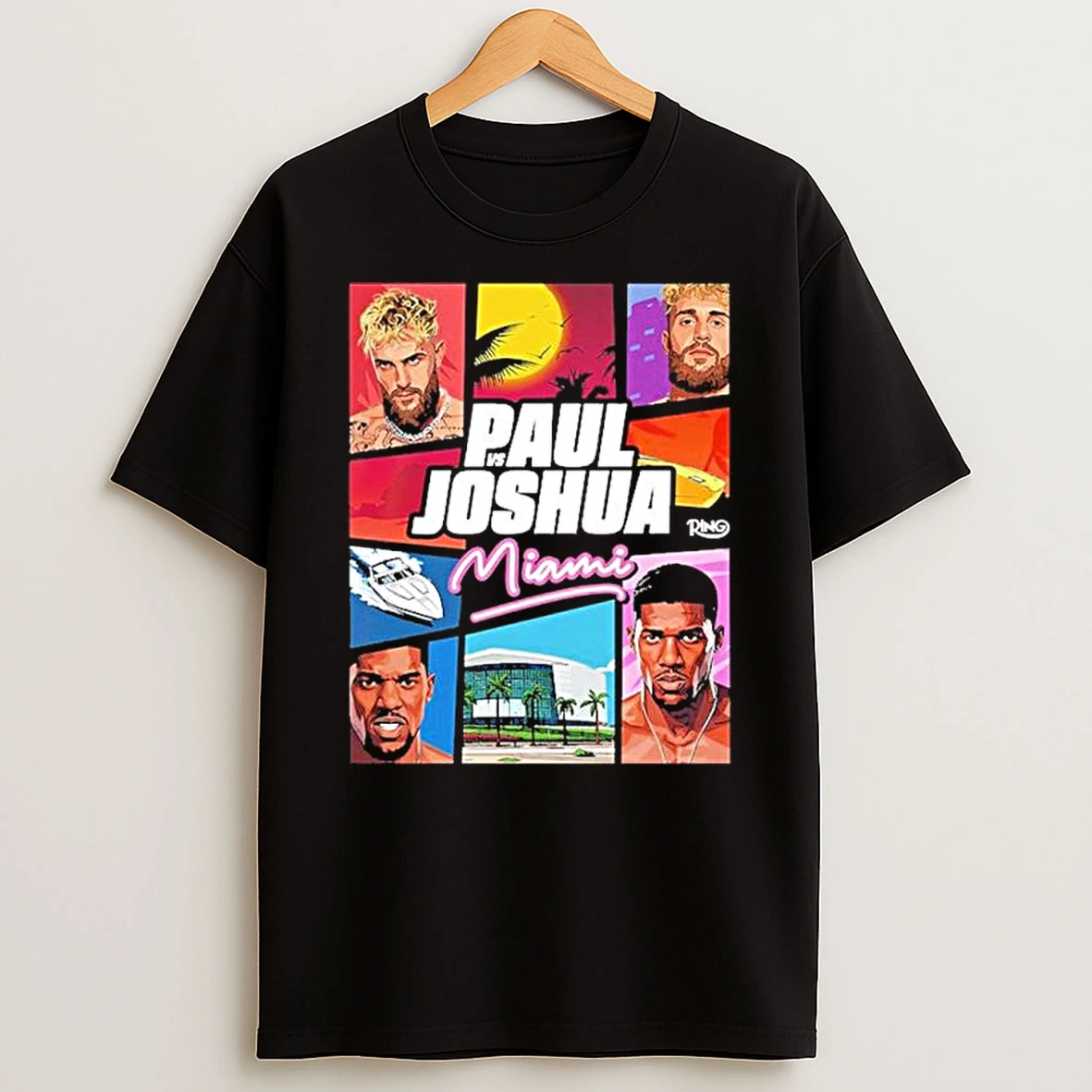 Jake Paul Vs Anthony Joshua Match Showdown Vice City In Miami Shirts
