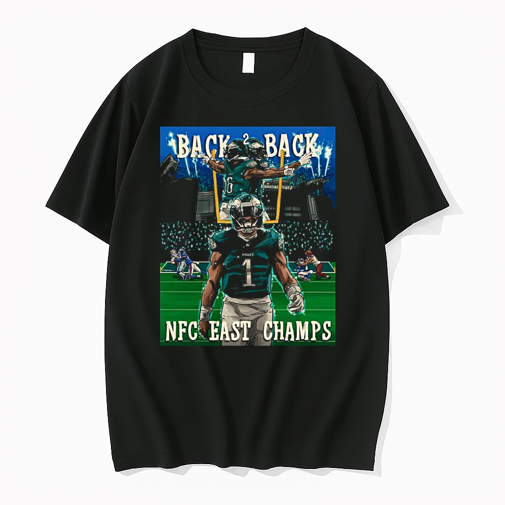 Jalen Hurts Philadelphia Eagles 2025 Nfl Playoff Nfc East Championship Back 2 Back Shirts