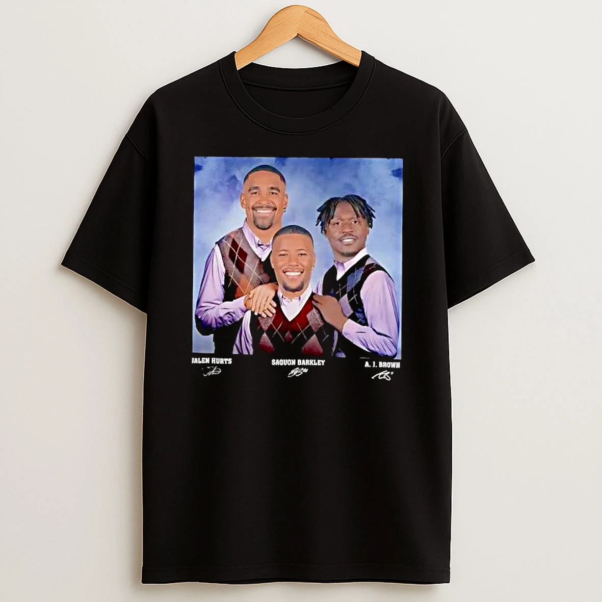 Jalen Hurts Saquon Barkley A J Brown Football Philadelphia Step Brothers Shirts