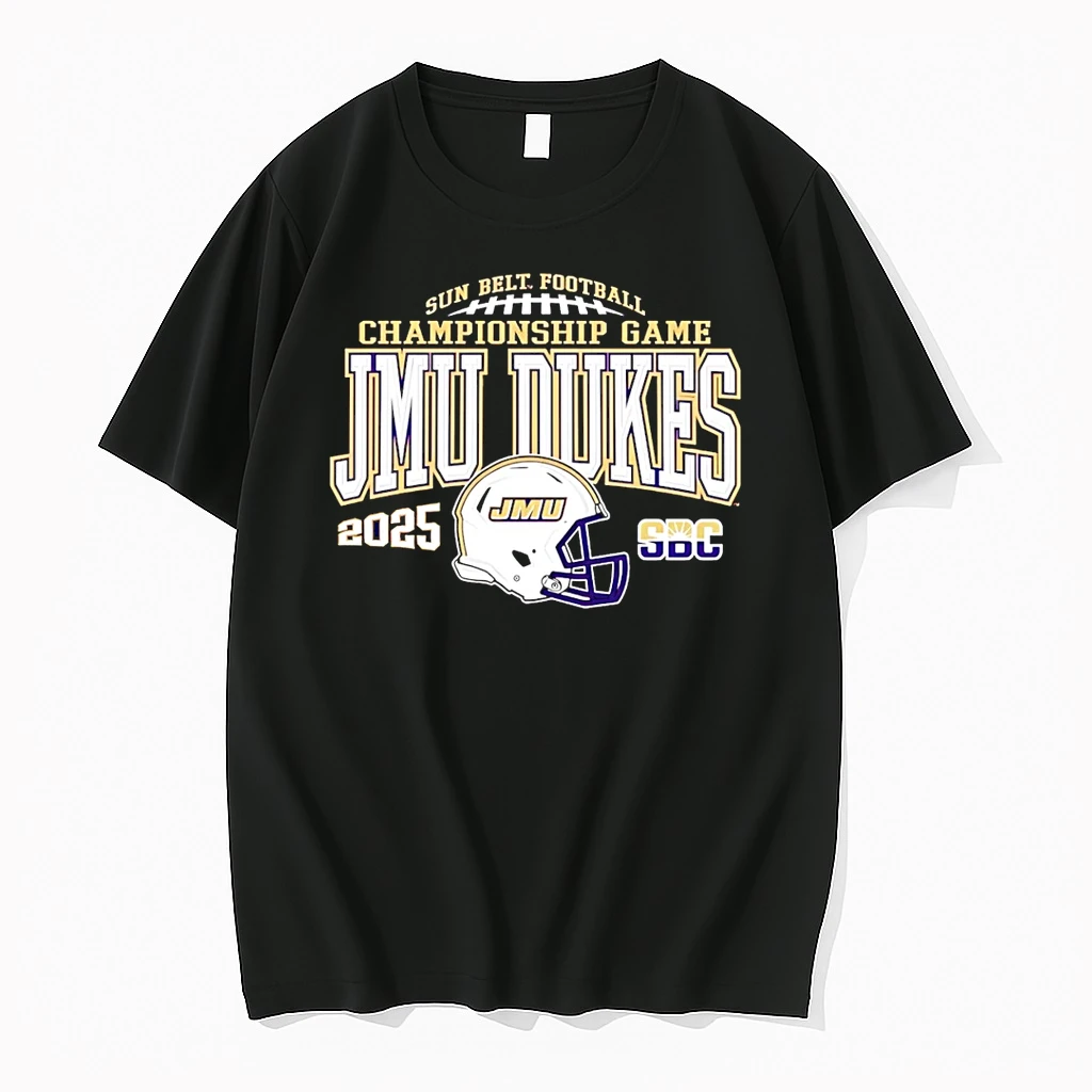 James Madison Dukes 2025 Sun Belt Championship Game Helmet Shirts