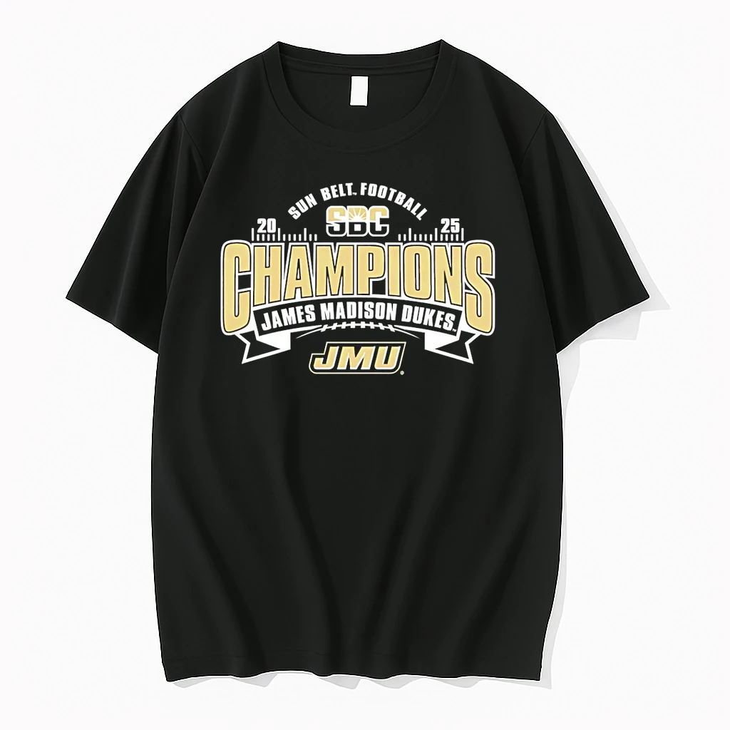 James Madison Dukes 2025 Sun Belt Conference Champions Locker Room Shirts