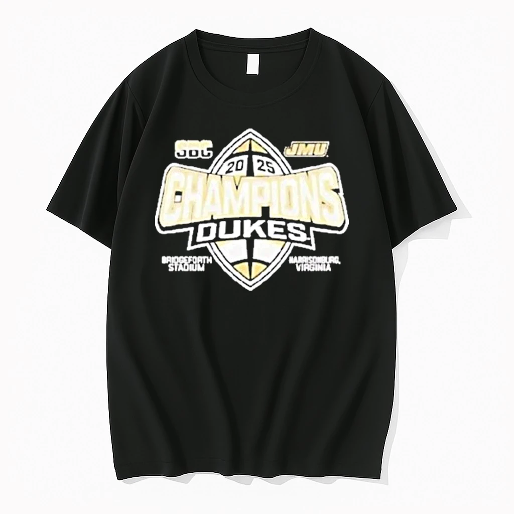 James Madison Dukes 2025 Sun Belt Football Champions Shirts