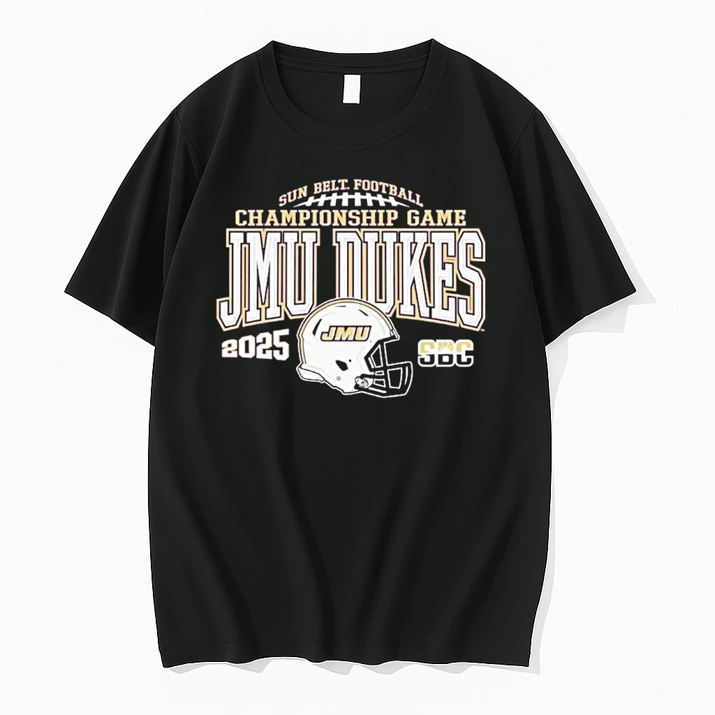 James Madison Dukes Football 2025 Sun Belt Championship Game Shirts