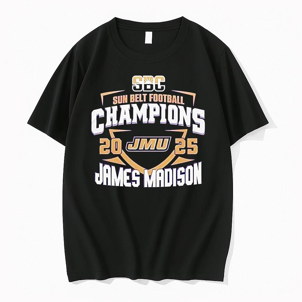 James Madison Dukes Sun Belt Champions 2025 Football Logo Shirts