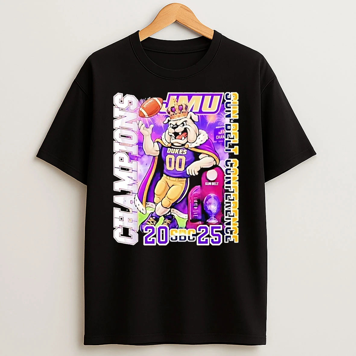 James Madison Dukes Sun Belt Conference Champions Mascot 2025 Shirts