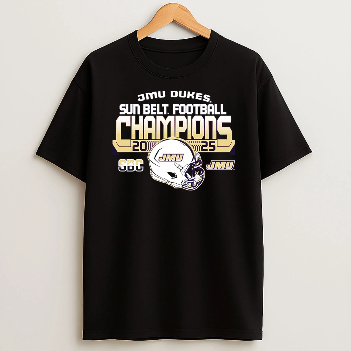 James Madison University Dukes Football 2025 Sun Belt Champions Shirts