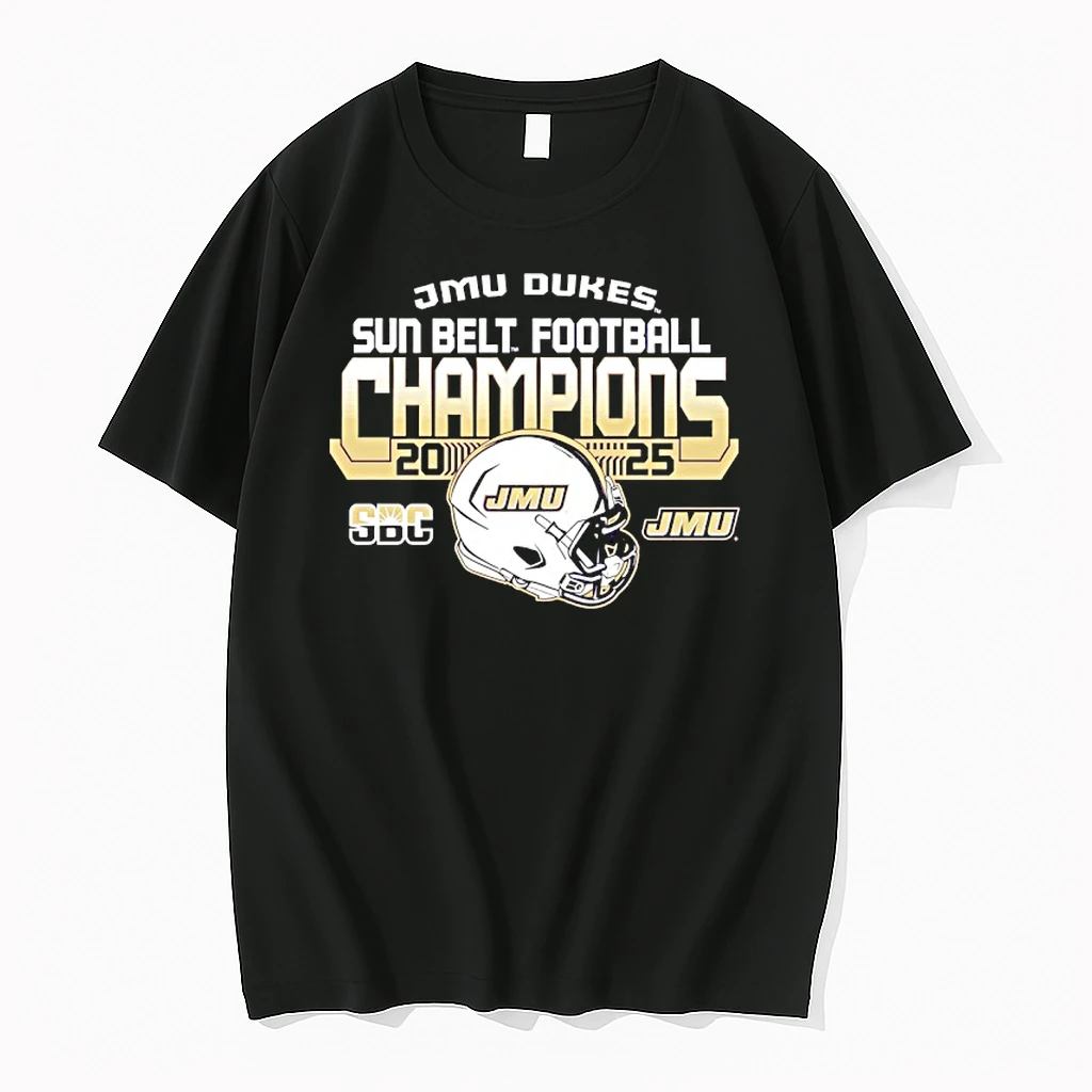 James Madison University Dukes Sun Belt Football Champions 2025 Shirts