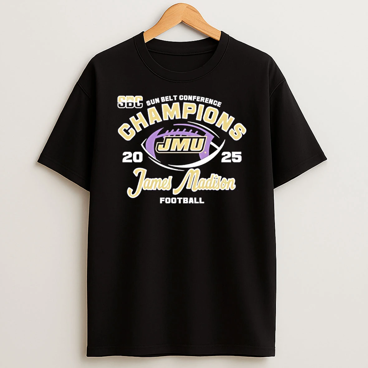 James Madison Football Sun Belt Conference Champions 2025 Shirts
