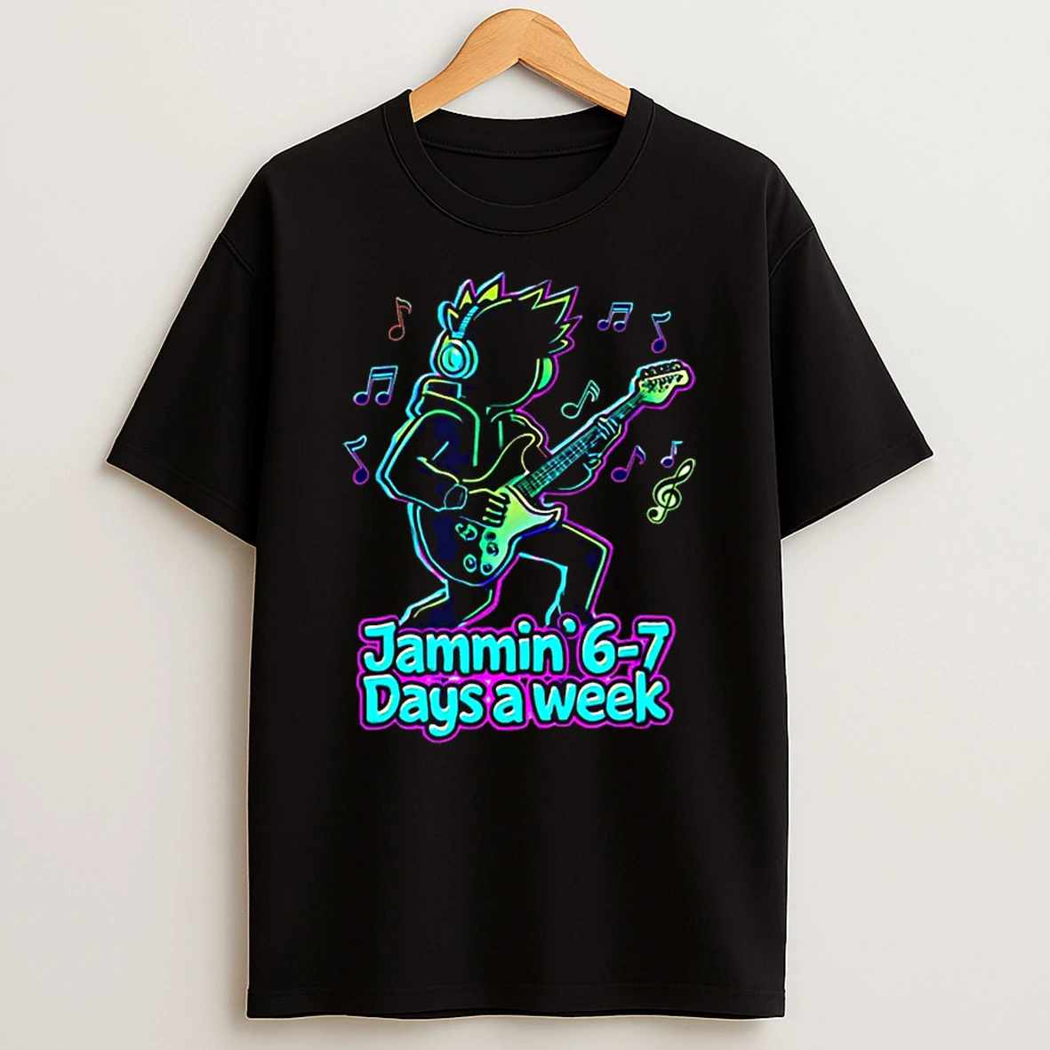Jammin 6 7 Days A Week Guitar Player Music Lover Shirts