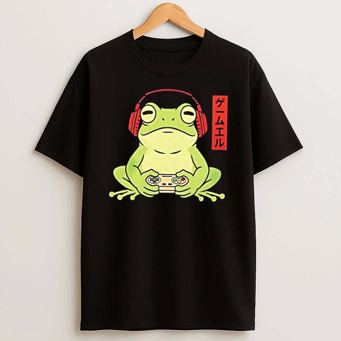 Japanese Gamer Frog Art Funny Vintage Gaming Shirts