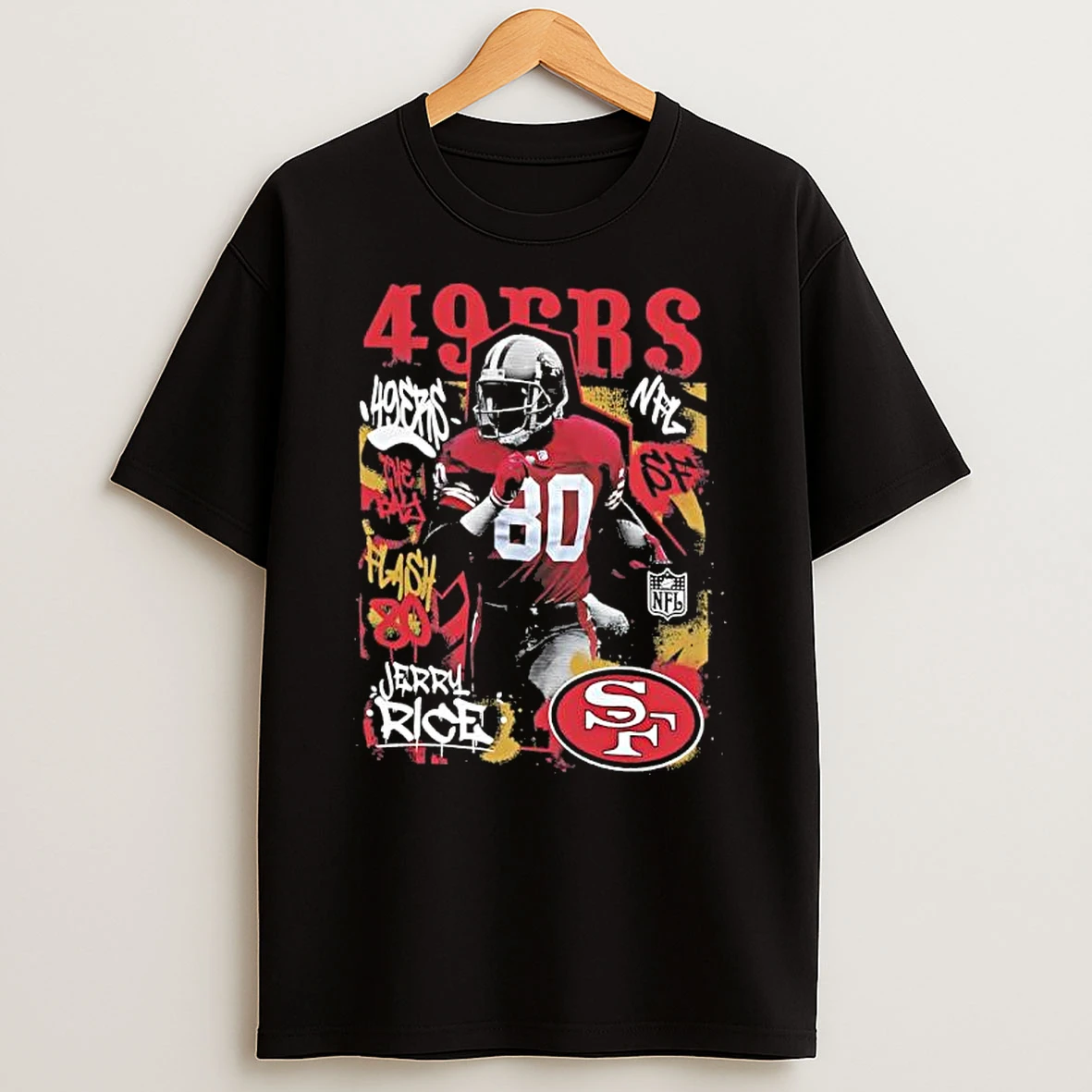 Jerry Rice San Francisco Nfl Star Player Graffiti Style Shirts